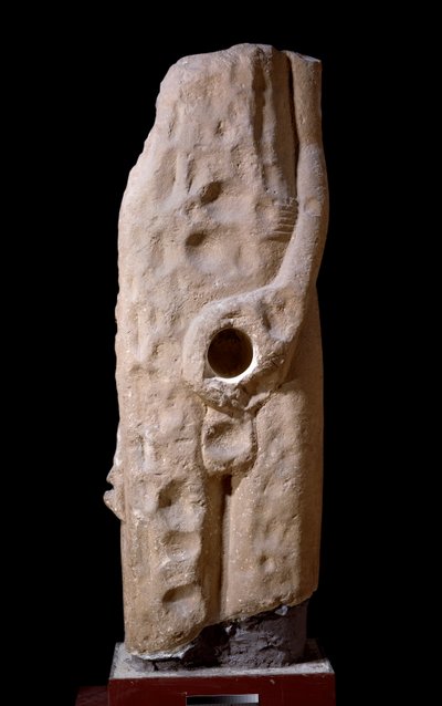 Statue of Min, frontal view by Egyptian
